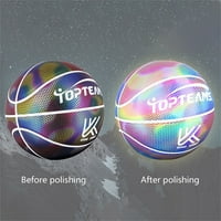 YCOLEW košarka, holografska košarka za djecu i odrasle, reflektirajuća užarena kompozitna košarka, unutarnji