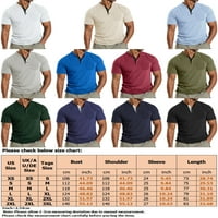 NOLLA MENS Ljetni vrhovi V izrez Polo majica Solid Color T majice Muškarci Ležerne prilike Majica Kratki