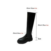 Ženske kolnike High Boots- Boots Retro Cipele Ležerne prilike ravne čizme Plus sa zatvaračem sa preko