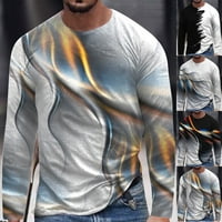 Dxhmoneyh Muški veliki i visoki grafički grafički majice s dugim rukavima Trendy 3D tiskane majice za