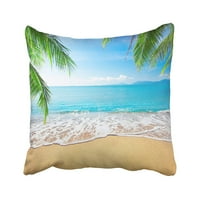 Ljetni palmi i tropsko plažni stablo morski pješčani nebo Kokosov kokosov putni talasni jastuk jastuk