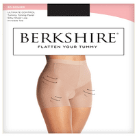 Berkshire ravni trbuh svilenkasti čiste oblikovanje denier pantyhose čarape, fantazija crna, 8216