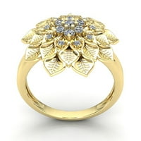Originalni 1CT okrugli rez Dijamantni dame Vintage Cvjetni godišnjica Angažovanje prstenasto 14k ruža,