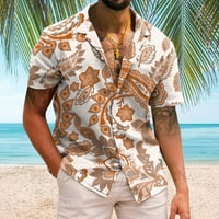 Sanbonepd Muške košulje za rušenje Muškarci Ležerne prilike kratkih rukava Summer Shortwn vrat 3D tiskane