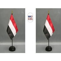 Napravljeno u sad. Jemen 4 X6 minijaturni kancelarijski stol i male ručne mahačke zastava za zastavu uključuje stalden za zastavu & Jemeni male mini štapske zastave