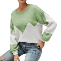 SIMPLMASYGENI Clearence Trendi džemperi dugih rukava za žene plus veličine Ženska boja Blokiranje labavog