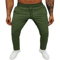 Voguele muškarci pantalone Solidna boja za crtanje kanta za crtanje Sport Loungewear Sredina vojska