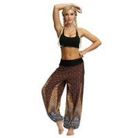 Ženske visoko struk joga hlače Sportske pantalone Muške i ženske hlače od sažetaka Retro tiskanih kombinezona