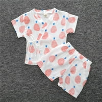Dadaria Dame pidžama Dječja pidžama Ljeto Kratki rukav Housewear Boys Girls odijelo za bebe Set Orange