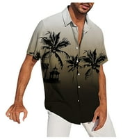 Muška havajska košulja kratkih rukava od ispisanog gumba dole ljetne plažne haljine