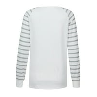 Bluze za žene Žene Dukseri V-izrez Patchwork Modni casual Solid Boja Dugi rukavi Labavi džemper Bluza