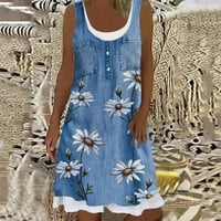 Paptzroi Women Ljeto plaža Proljeće Striped Print Slatka haljina sunčane casual haljina Ženska božićna