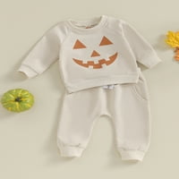 MA & Baby Baby Girl Boy Halloween Outfit bundeve Print dugih rukava Duks gornje hlače Fall odjeću za