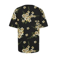 T majice za žene Ljeto kratki rukav i bluze Trendi cvjetni print casual crewneck majica labavi comfy