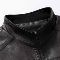 Muška ležerna kožna jakna dugih rukava postolje sa dugim rukavima sa zatvaračem Zipper džepna jakna