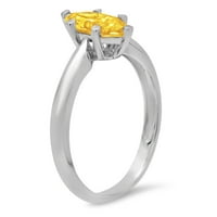 1. CT Sjajno markiza Cleani simulirani dijamant 18k bijeli zlatni pasijans prsten sz 10