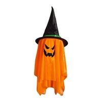 Peyakidsaa Halloween Ghost Light-up Viseća vještica Dekor za šešir za prednji trijem, drvo, popločani