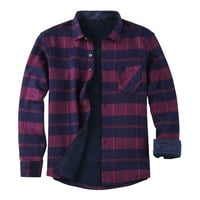 Polo majice za muškarce muške jeseni i zimske tanke tanke jednokrevetne košulje glatko rever plaid print