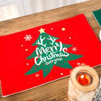 Sretan božićni otporni na toplinu otporna na ploče za kuhinjske ploče mat jastuk za zabavu ružičasti