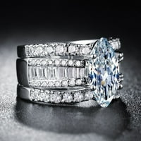 Par u Waroouhouse Prsteni geometrijski nakit za rinestone pjenušave elektroplatirane prstenove za vjenčanje