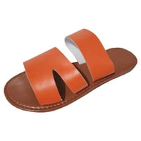 DMQupv papuče za žene kože kože otvorene nožne cipele na plaži Papuče ženske papuče veličine mokasinskih cipela narandžasta 6,5