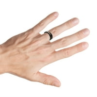 Prilagođeni personalizirani graviranje vjenčanog prstena za prsten za njega i njezine ivice crni keramički
