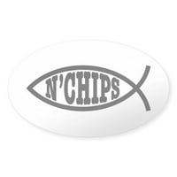 Cafepress - riba n 'čips - naljepnica