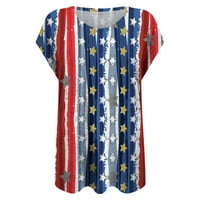 Odeerbi 4. jula Patriotska košulja za žene modna casual udobna bluza Nezavisnost tiskanog tiska Okrugli