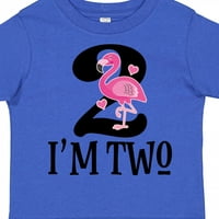 Inktastic 2. rođendanske zabave Djevojke Flamingo poklon toddler majica Toddler Girl Majica