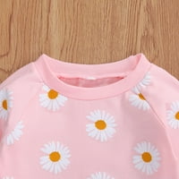 Cvjetna novorođena dječja djevojačka odjeća set dugih rukava s dugim rukavima vrhovi hlače odijelo