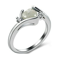 Dnevni pokloni Fledorashia Mother Day prstenovi Opal prstena za žene Opal Bijeli kamen ručni Rrnament