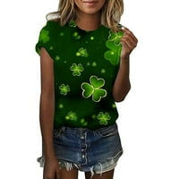 Dnevne majice u St Patricku za žene Lucky Shamrock kratki rukav majica casual crewneck sv patty sretne