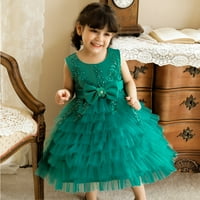 Dječji kaiš za djevojke bez rukava Halter Black Mesh haljina modna haljina zelena, 2- godine