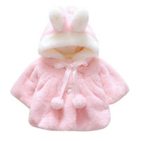 Zimski kaputi za djevojčice za mališane zimske kapuljače guste tople flanelne odjeće slatke obrezivanje