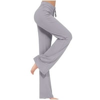 Ženske joge hlače Modalne labave joge joge s crtežom za jogu i trčanje joggers casual lounge hlače sive