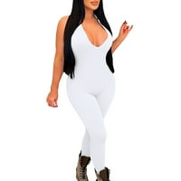 Bijela oblikovanja bodići za žene Tummy Control Body Shaper Bespretring Backless Viseći vrat Slim Sportski