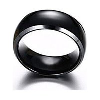 Vjenčani prstenovi Žene unise crni dovodni titanijum bend w srebrne ivice