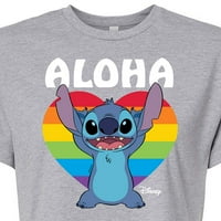 Lilo & Stitch - Aloha Stitch - Juniors obrezana pamučna mješavina majica