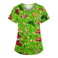 Prodaja zaljubljenog zaljubljenih zaljubljenih za božićne bluze za ženske majice kratkih rukava V Vruća