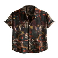 Glonme Hawaiian majica za muškarce Kratki rukav na plaži za štampanje ljeto na majicu Aloha