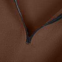 Dyfzdhu prevelizovane dukseve za žene Solid Coll Polovina zatvarača sa remenom pulover debela dugačka