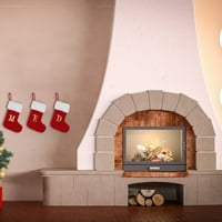 Fugseused Božićna čarapa izdržljiva luksuzna slova vezena pletena božićna čarapa privjesak Božićni dekor