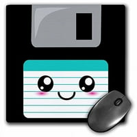 3Droza Kawaii Slatka sretna disketa - Retro Computer Geek - Anime Smiley Crtanicu tirkizne tealne etikete,