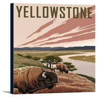Yellowstone - Sjeverna Dakota - Theodore Roosevelt Medora Foundation - Bison i zavadi - Lintna umjetnička