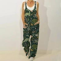 Oalirro Army Green Women Humsuit Suspender Ženske Rompere za ljetno cvjetni sa džepovima Poduzmi moda