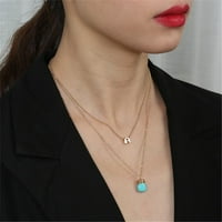 Zabavna platna ogrlica lančana lančana, personalizirana brava privjesak ogrlicu Srebrna traka set Egirl