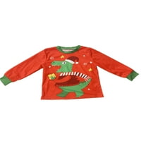 Cathery Božić za obiteljski božićni PJS Podesi Xmas Dinosaur Print Pajamas Loungewear Sleep Set za žene