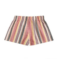BOHO Striped Print Wide nogu Multicolor Ženske kratke hlače