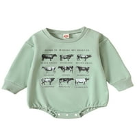 Baby Fall Ramper odjeća za dječake novorođenčad dugih rukava krava ispisa Onesie Bodysuit Fall odjeća