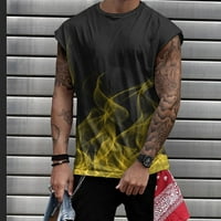 ERYAO MENS 3D plamen Ispis rezervoara TOP Ljeto majice bez rukava Ležerne modne fitness mišićna majica